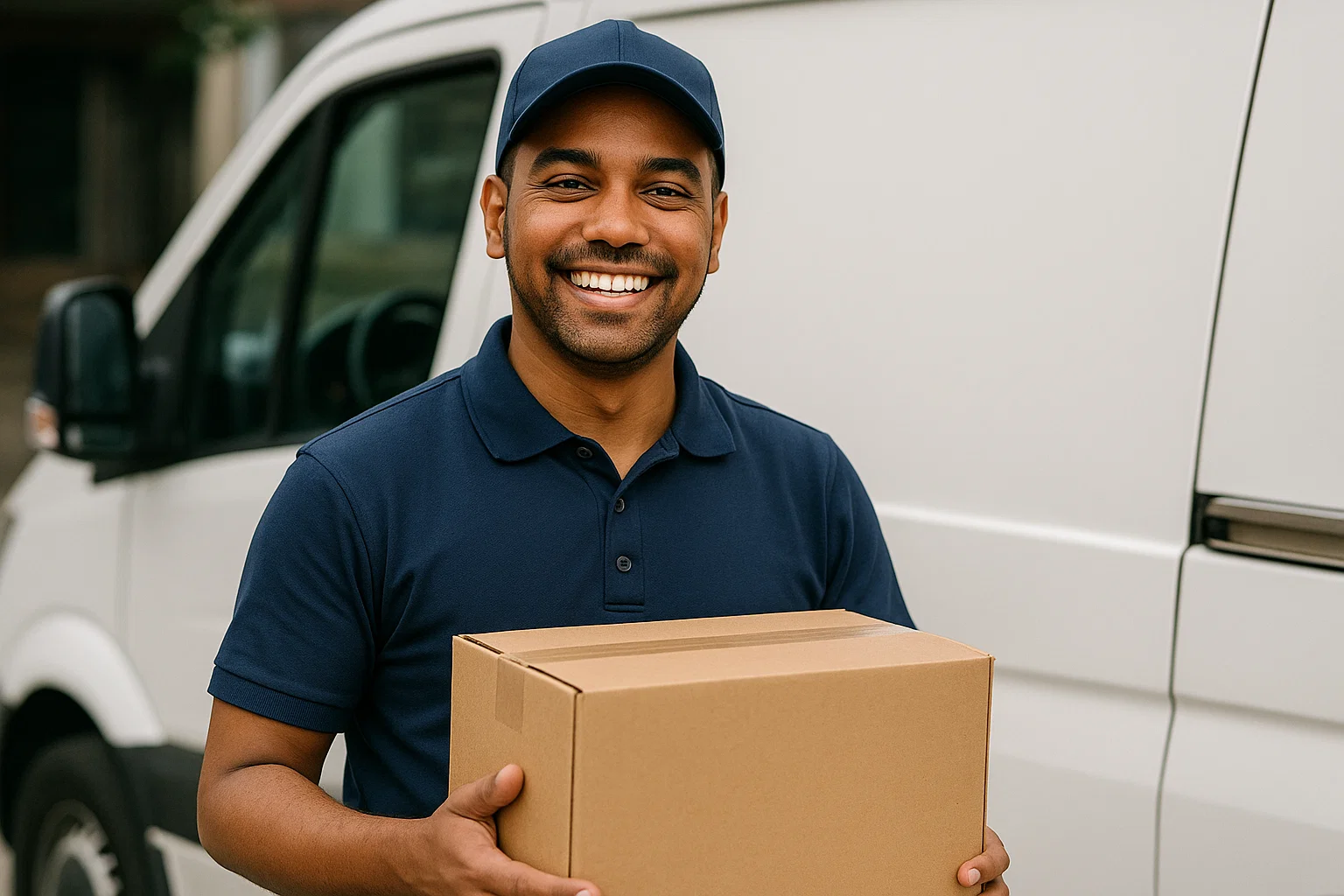Image of a delivery driver that needs a Basic DBS